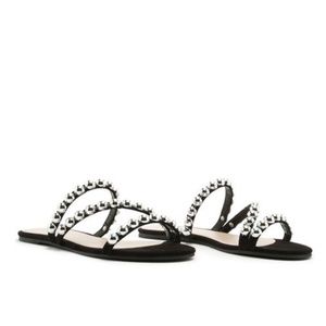 NWOT Schutz Aurelia Embellished Strappy Slide Sandal